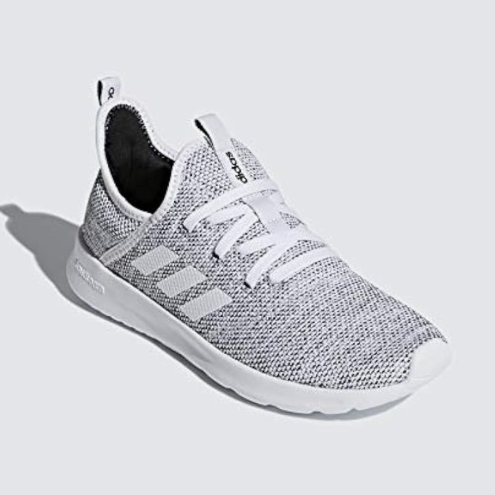 Women’s Adidas Knit White and Gray Cloudfoam Shoes Size 6